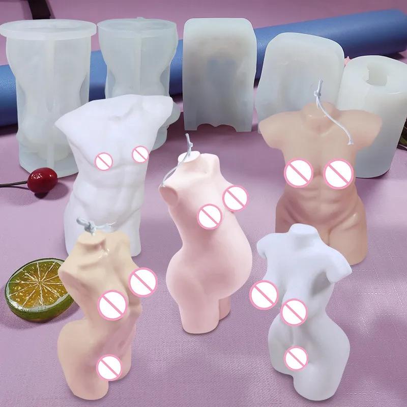 Creative Candle Mold Human Body Silicone Mold Female Body Male Female Human Shape Aromatherapy Plaster DIY Mold