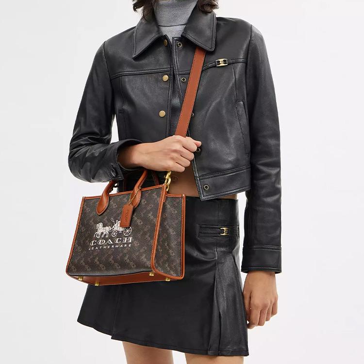 Coach Ace 26 Pferde und Kutsche Druck Tragetasche Einkaufstasche Schulter Crossbody Tasche Beschichtetes Canvas und Kalbsleder Handtasche Mittel Damen Tote CR680-B4TXN