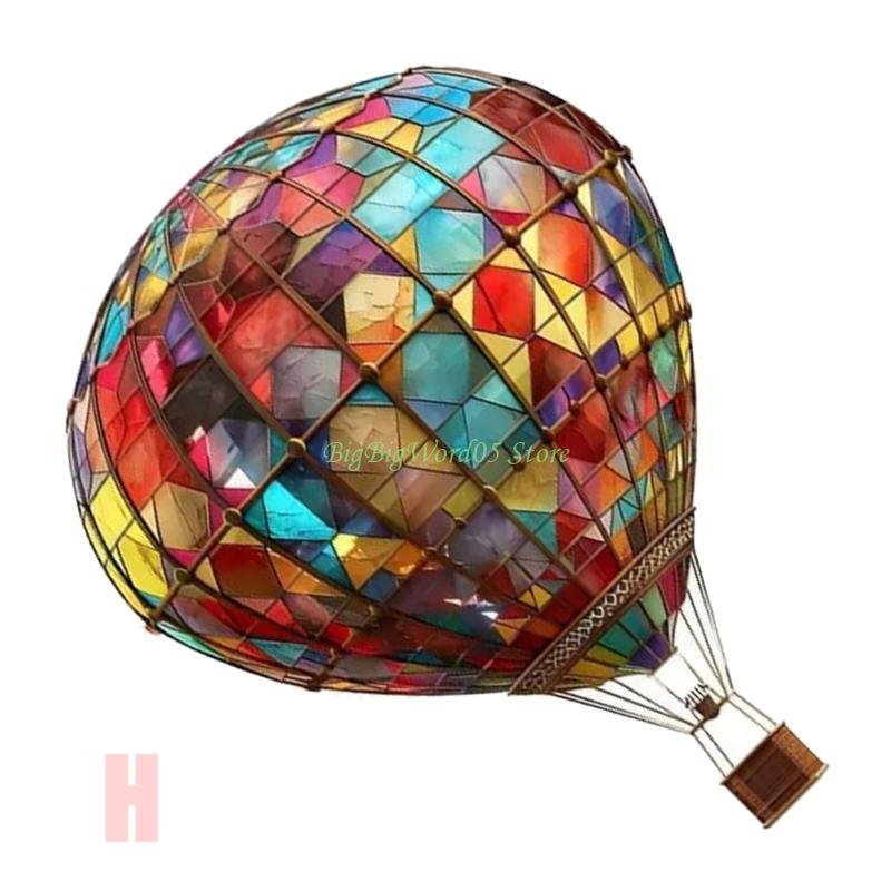 24TE Vibrant Acrylic Hot Air Balloon Decoration Hanging Kids Room Garden Party Supply