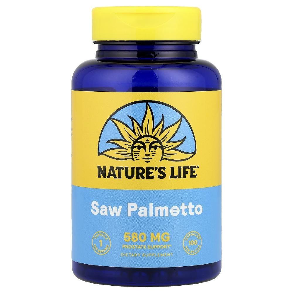 Palmetto Nature's Life Saw Palmetto 580mg Saw Palmetto Berry Extract Capsules 100 Tablets 1 pcs