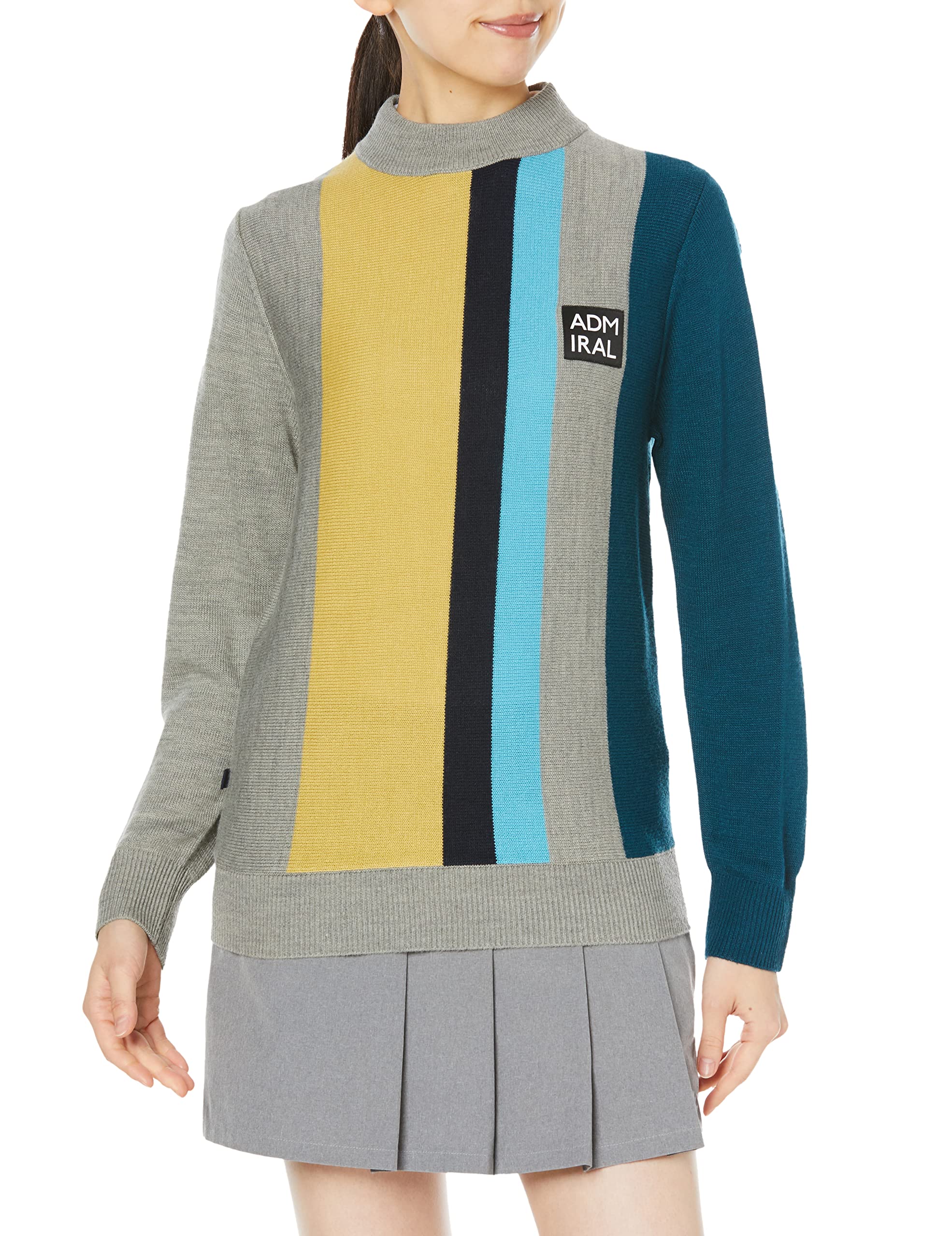 

Admiral Golf ADLA289 Women s Multicolor High-Neck Knit Sweater, Gray, Size L