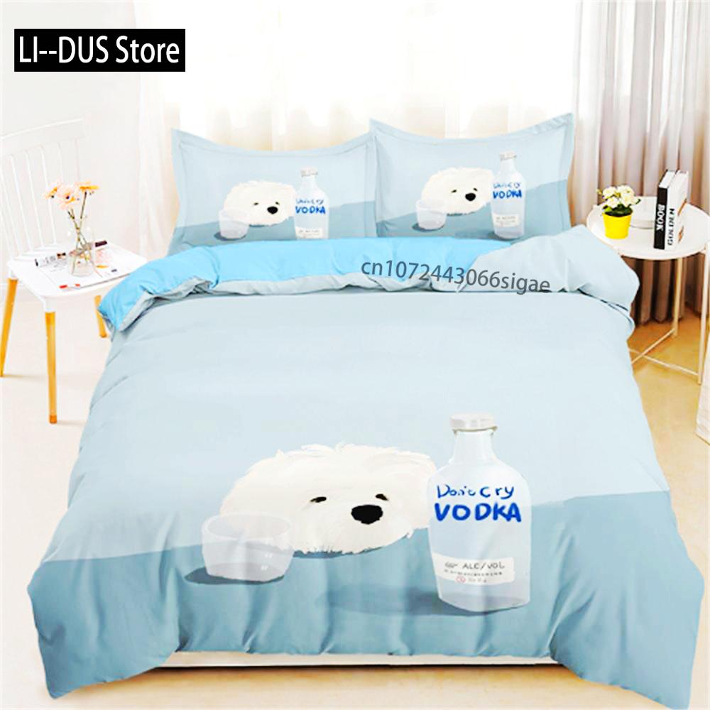 Han And Silly Dog All Cotton Four Piece Set Ins Style Children s Bed Four Piece Set Cream Style Four Piece Set Spring And Autumn EU single(135x200cm)