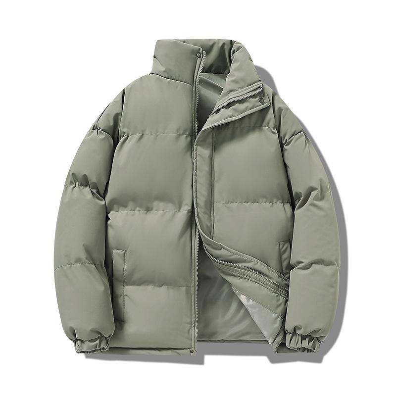 New multi-color optional couple cotton-padded jacket men's stand-up collar simple Korean version velvet thickened cotton-padded jacket students