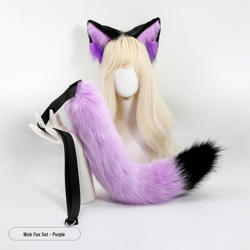Multicolor Faux Fox Ear & Tail Cosplay Set