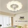 New Cream Style Bedroom 360 Degree Shake Head Intelligent Dimmable Children's Room Ceiling Fan Lamp Electric Fan Ceiling Light 52 * 20cm