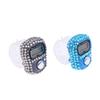 Portable 7 Colors Rhinestone Finger Counter Sparkling Design Counting Tool for Prayers Fitness and Learning Tasks