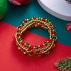 4Pcs/Set Colorful Beads Christmas Bracelet For Women Xmas Tree Santa Claus Elk Snowflake Beaded Bangle Party Jewelry