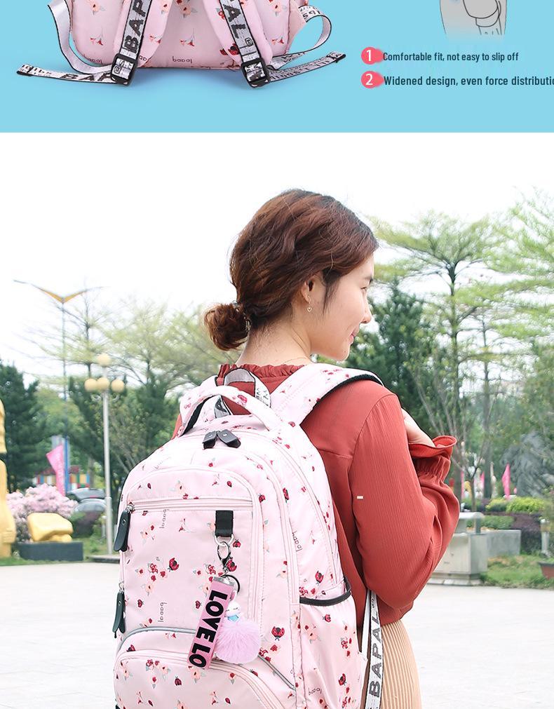 Women's Korean Style Large Capacity Multi-Layer Backpack - Lightweight, Printed, Double Shoulder Bag for Students