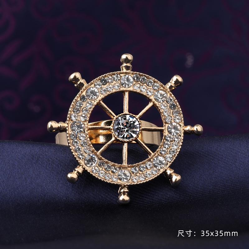 Pánský císařský kroužek na límec s kamínky Klip na kravatu Kroužek na kravatu Vintage rytířský kroužek na kravatu Spona na kravatu pro společenskou košili