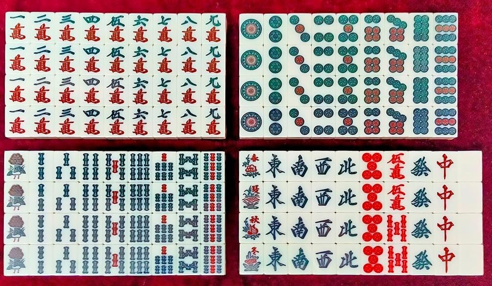 Blue Matte Mahjong Tiles Fully Automatic Mahjong Table with Assembly Wood Grain 10 Accessories Including Dining Table Top [Navy / 28mm] Service,
