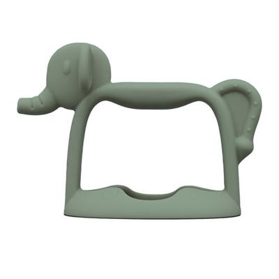 TGM Platinum Silicone Elephant Wrist Teether + Case, Main Product, Forest Green (Teether), Korean Baby Products
