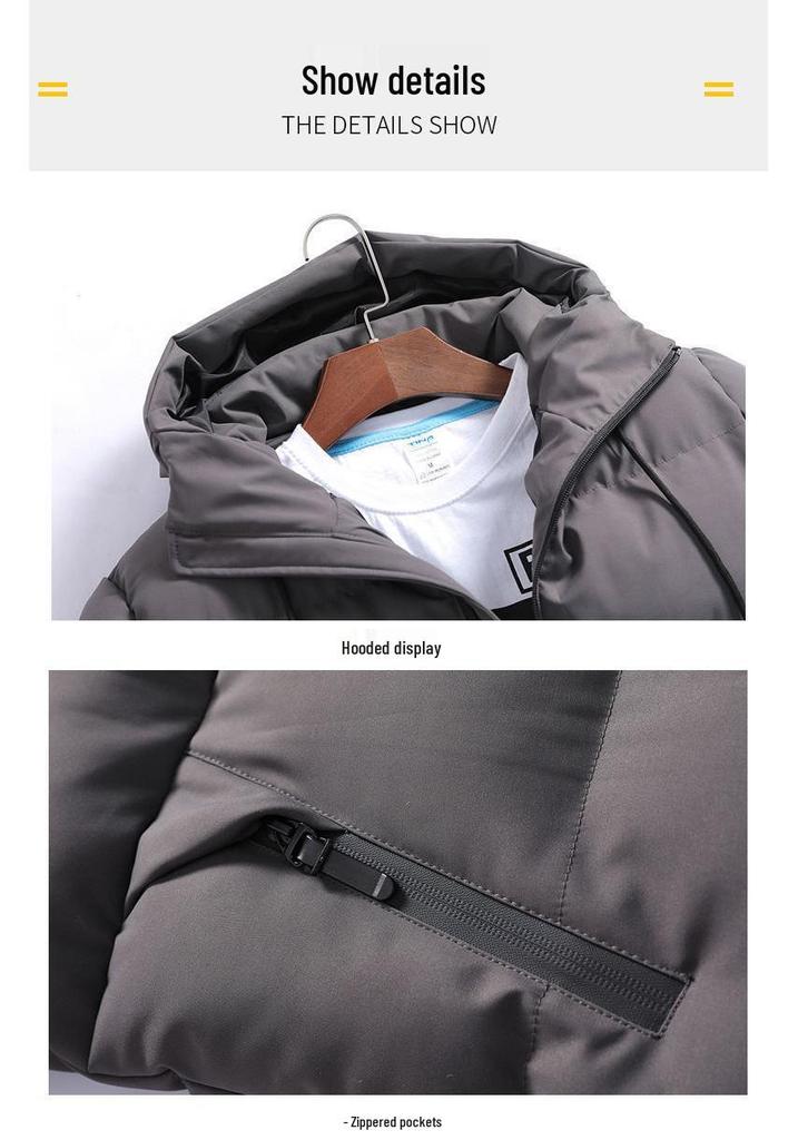 Men's Winter Cotton Hooded Jacket 6XL - Loose Fit, Short, Casual, Trendy Outerwear