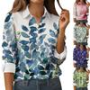 Women's Fashionable Casual Printed Long-Sleeved Button-Up Shirt