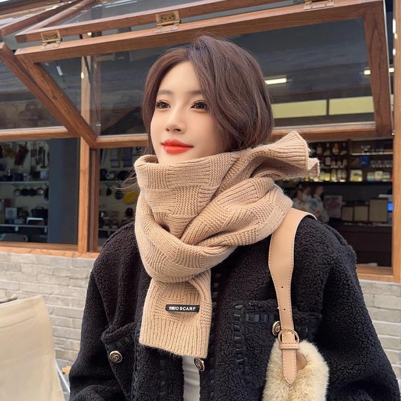 New Red Wool Scarf Women's Winter Senior Sense Versatile Student Christmas Gift Knitted Couple Scarf