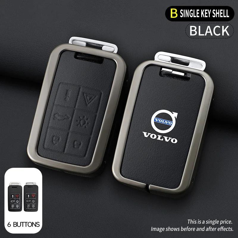 Tqmjd6 1Pc Full Buttons Cover Zinc Alloy Key Shell for Volvo XC40 XC60 XC90 S60 S90 V50 V70 V90 V60 V40 S80 EX30 Shockproof Auto Parts