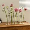 Creative Hinged Flower Glass Vase Test Tube Plant Holder Hydroponic Transparent Container Office Dining Table Floral Home Decor