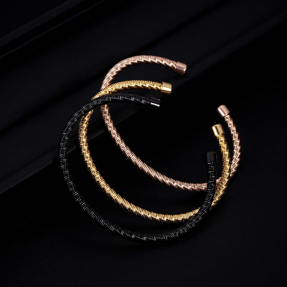 Titanium Steel Trendy Adjustable Bracelet Personality Versatile Simple Cable Stylish Opening Bracelet