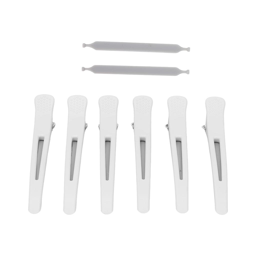 6Pcs Professional Hair Clips NonSlip Dividing  bill Hair Clips for Hair Cutting Styling(White )