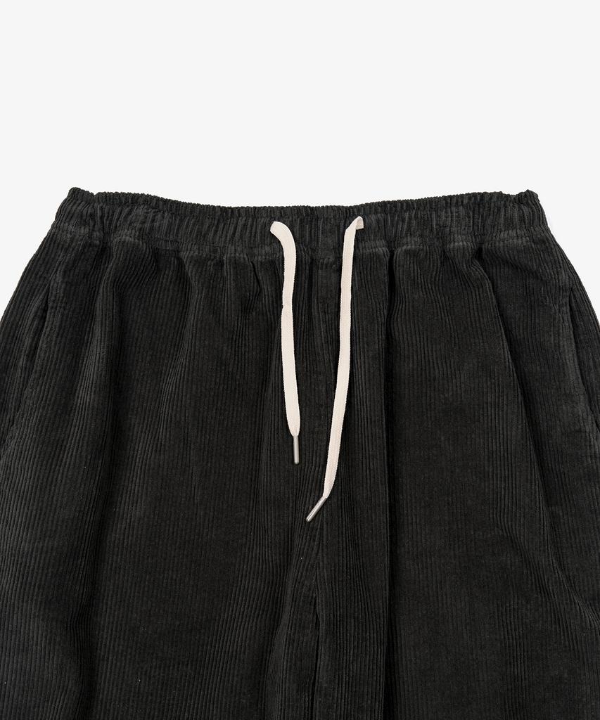TOFFEE Corduroy Wide Elastic Pants (Black)