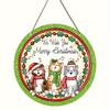 2d Flat 20*20cm, Christmas Home Decoration, Wooden Sign with Three Singing Cats, Circular Sign Decoration Board, for Home, Kitchen, Garden, Bedroom