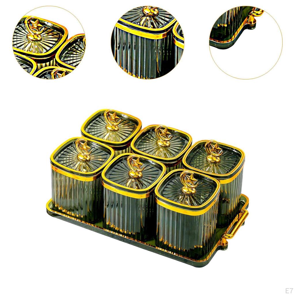 Geteilte Schale für Trockenfrüchte und Kekse mit 6 Gläsern