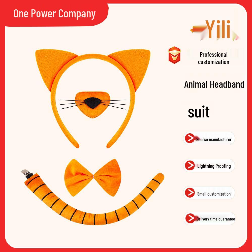 Personalized Halloween & Christmas Animal Embroidered Headbands - Festive Hair Accessories