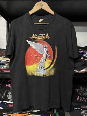 Maglietta in Cotone Vintage Angra Band Angels Cry Unisex Concerto dalla S alla 5XL