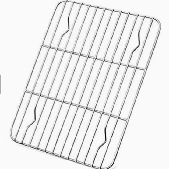 Stainless Steel Semi-Circular Oil Draining and Cooling Rack with Feet for Baking and Barbecue