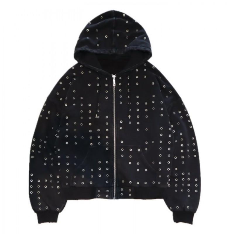 Streetwear Hooded Zip-Up Sweatshirt With 3D
