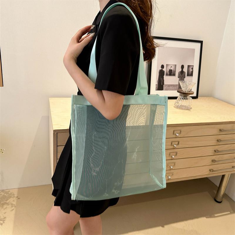 Chic Transparent Shoulder Tote Bag For Everyday Use Large Capacity Trendy Design