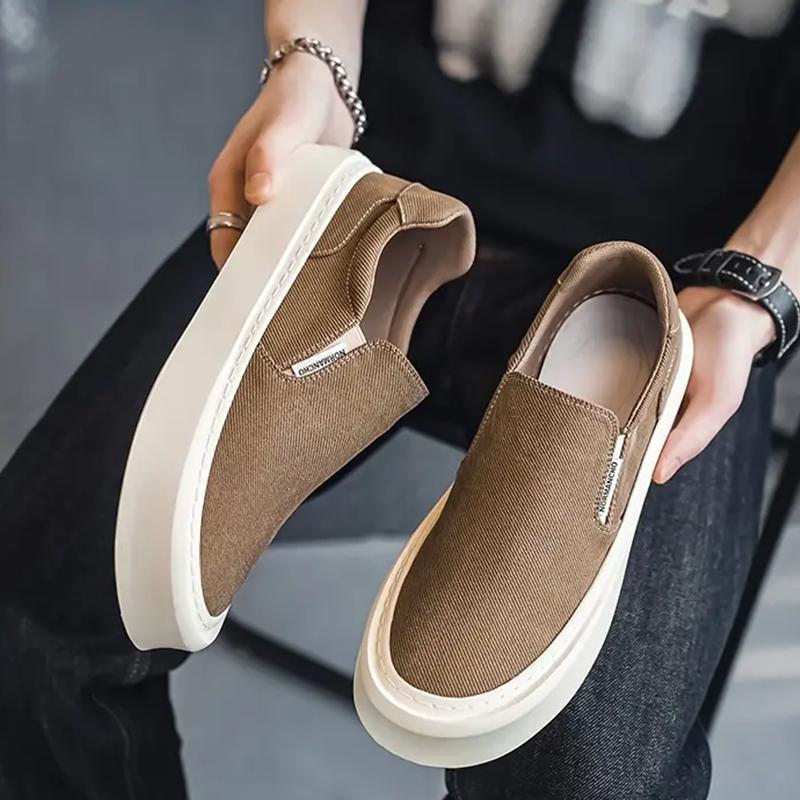 Herren Canvas Schuhe Lässiger Sneaker für Herren Slip-on Vulkanisiert Bequeme Herren Flats Slipper Fahrschuhe Zapatos Hombre