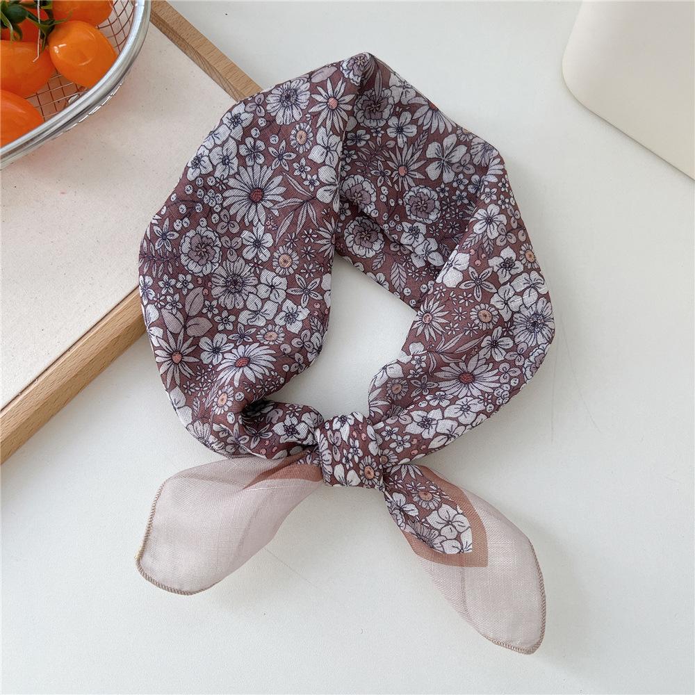 Fashion Women Printing Cotton Linen Small Square Scarf Scarf Women's Versatile Paisley Scarf Head Band Hair Accessories