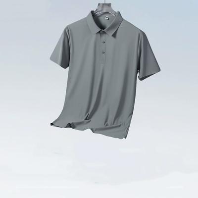 Ice Silk Cool Polo Shirt Men's Summer Casual Business Breathable Lapel Short-sleeved T-shirt Dad Ice Silk Polo Shirt