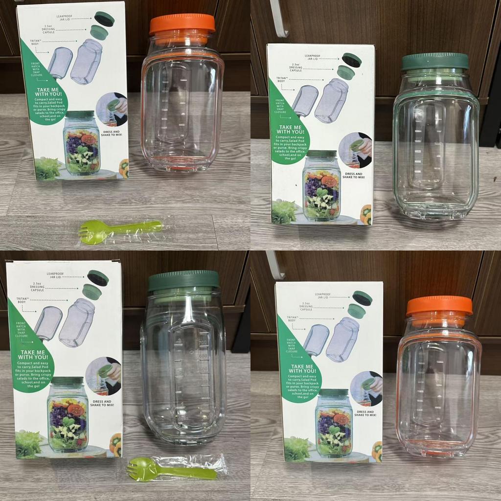 Salat-Pod Plastik-Salatbehälter mit auslaufsicherem Verschluss für Küche und Zuhause