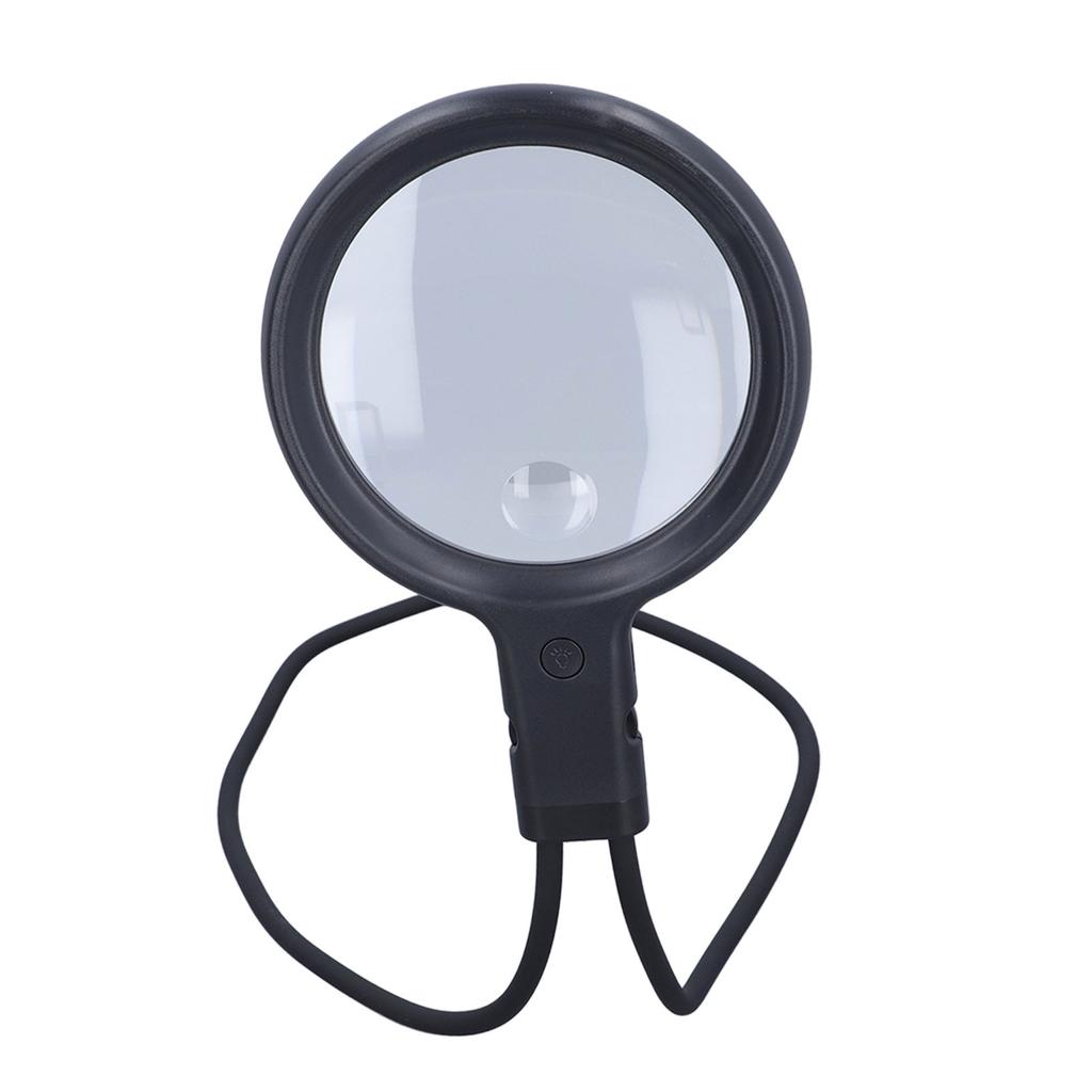 5X 15X Hanging Neck Magnifying Glass 3 Colour LED Light USB Gooseneck Page Magnifier for Sewing Repairing