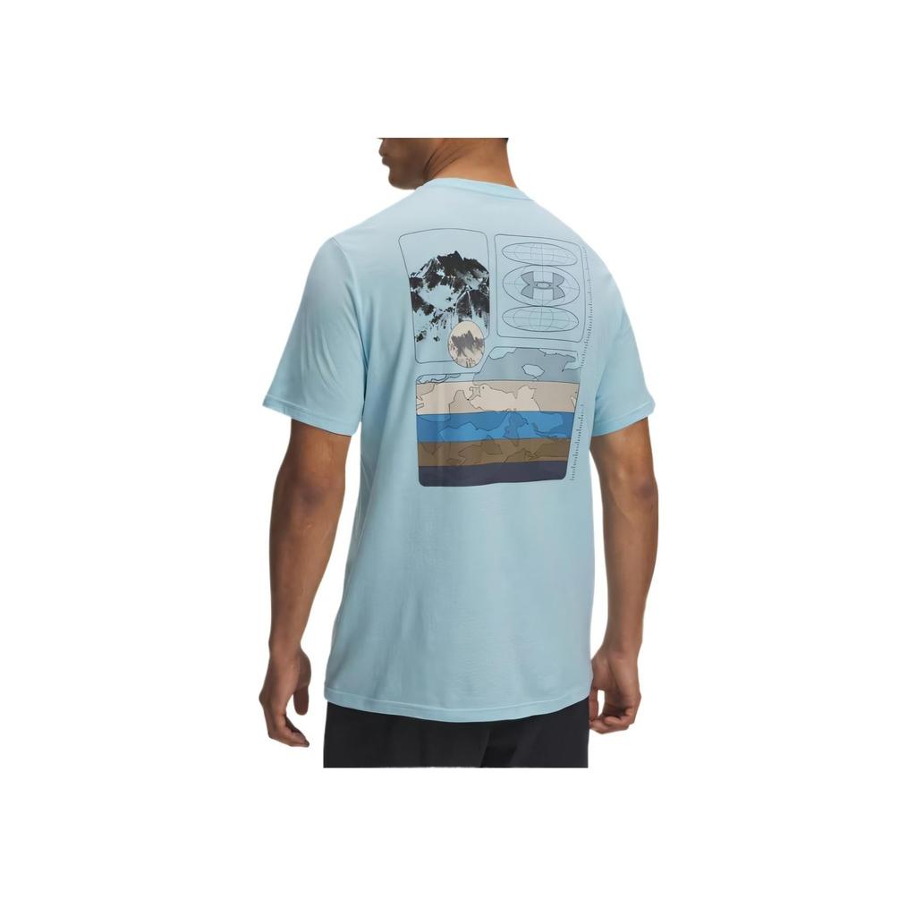 Under Armour Outdoor Mountain Comfortable Casual Short Sleeve T-Shirt Men T-Shirts Blue 1390226-494
