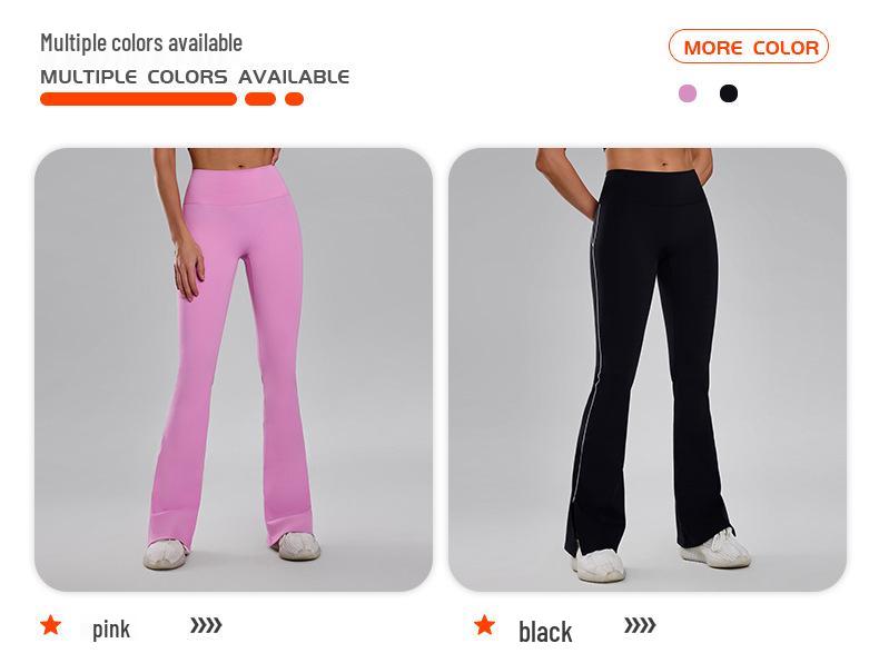 Dammode Högmidjade Randiga Utställda Yogabyxor - Smickrande, Persikorumpa, Sexiga Träningskläder