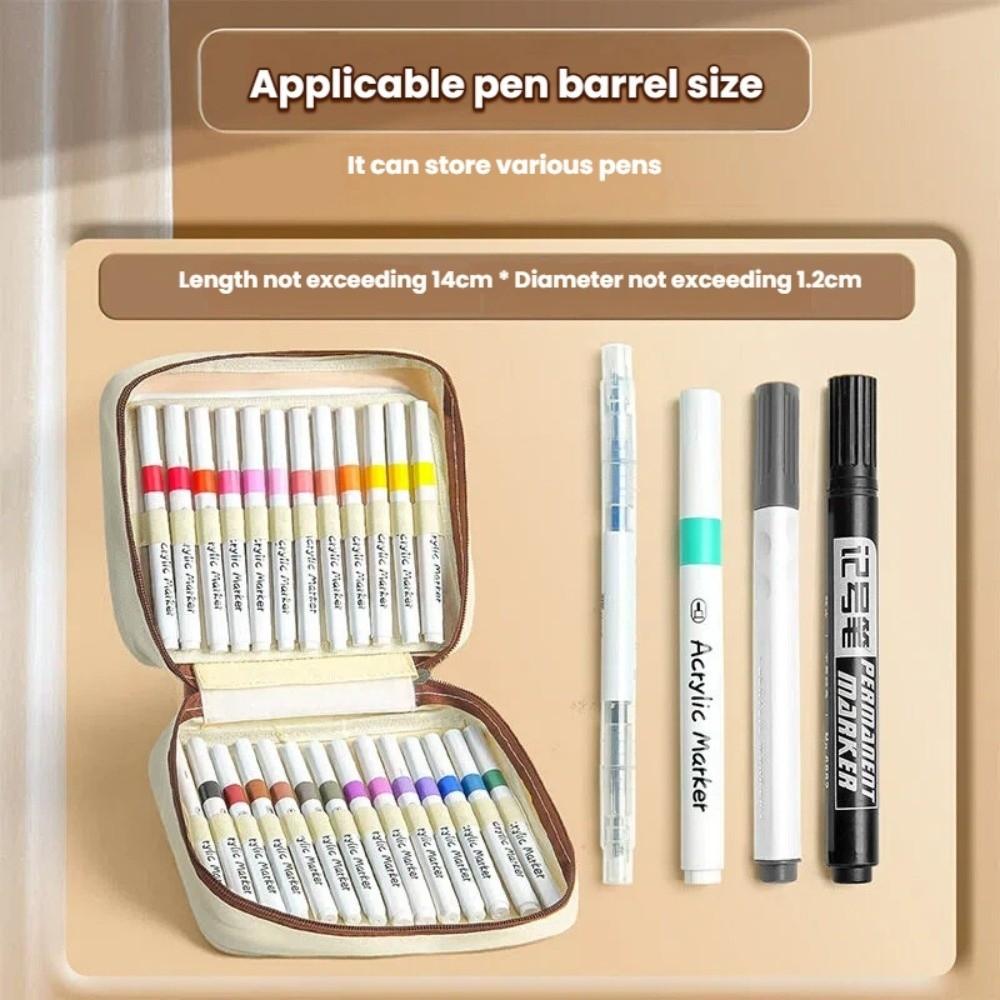 Geantă de depozitare pentru markere cu fermoar, capacitate mare, geantă de papetărie pentru acuarele, student