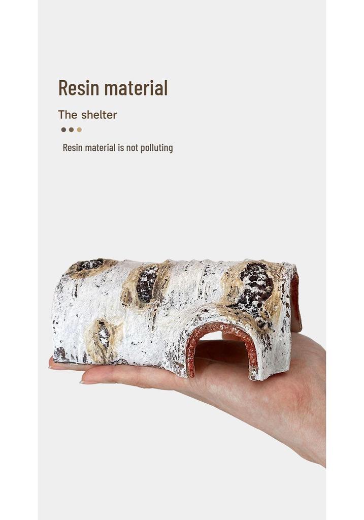 Reptile Resin Cave: Climbing & Sunning Platform for Geckos, Lizards, Snakes, Turtles, Fish, Shrimp. Perfect for Hiding & Landscaping.
