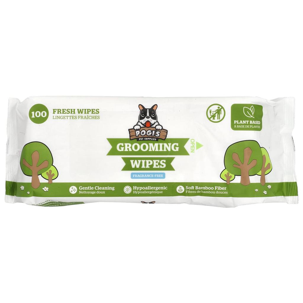 Pogi's Pet Supplies Grooming Wipes, Unscented, Fresh Wipes, 100 Count