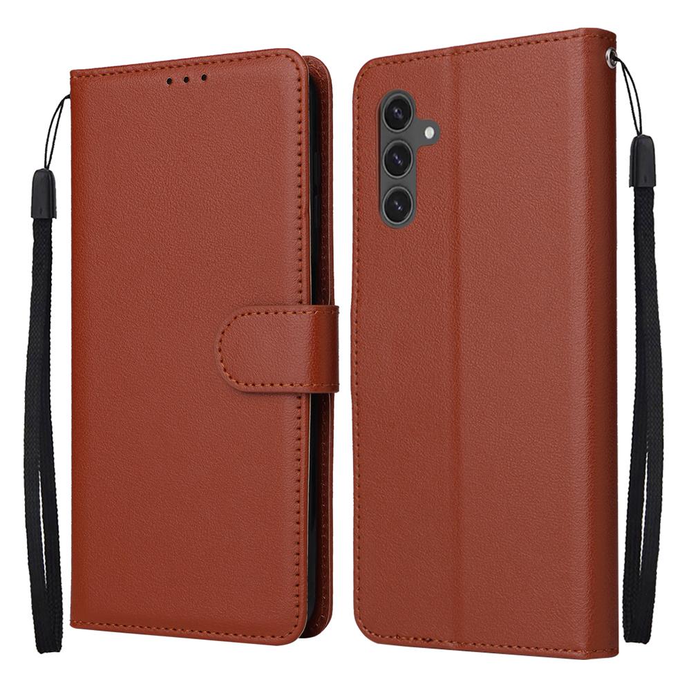 

For Samsung Galaxy S25 FE Case Wallet Stand PU Leather Phone Cover with Wrist Strap B