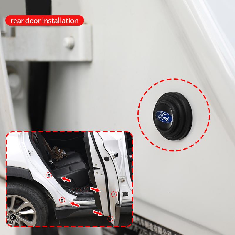 AKO1 Car Door Shock Absorber Buffer Protective Stickers Soundproof Rubber Pads For Ford Ranger Focus Kuga Mustang Mondeo Fusion Esco