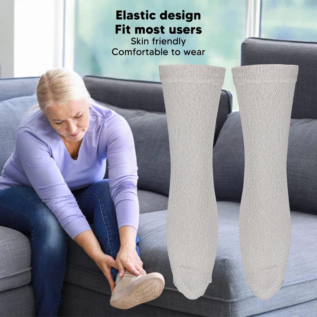 1 Pair Conductive Socks Compatible Pain Treatment Elastic Electrode Socks Massage Socks for Poor Circulation Arthritis