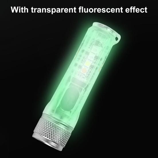 Pocket Flashlight Waterproof Rechargeable High Brightness Multiple Lighting Modes One-Key Start Magnetic Style Fast Charging Outdoor Mini