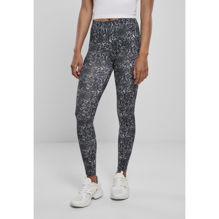 Legging Femme - Urban Classics - AOP - Noir/Blanc - Grandes Tailles