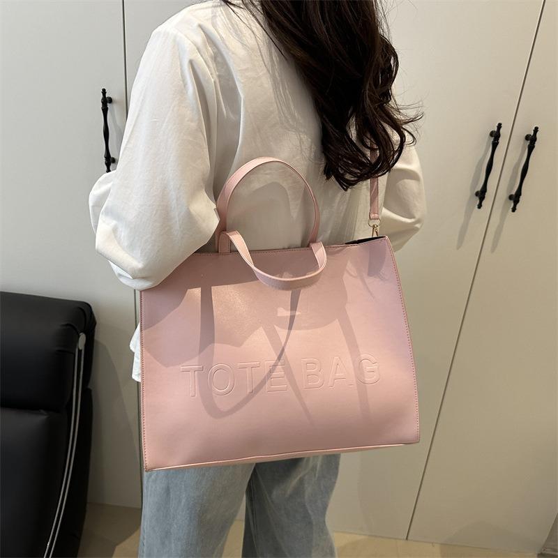Large Capacity Solid Color Messenger Bag, New Summer Retro Tote Bag, College Student Class Commuting Shoulder Bag Women