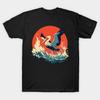 Men Black Print T-shirt Pelican No-Cut Transfer Paper Print Cotton Tshirt