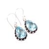 Sky Blue Topaz Gemstone 925 Sterling Silver Handmade Drop/Dangle Earrings 1.41" EE-97-6