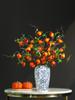 Artificial New Year Floral Arrangement with Pomegranate Flowers for Living Room, Dining Table, and Entryway Decor