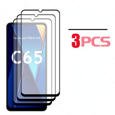 Für Xiaomi POCO C65 Glas Gehärtetes Glas POCO C65 Glas Volle Abdeckung Displayschutzfolie Kamerafolie Xiaomi POCO C65 Glas